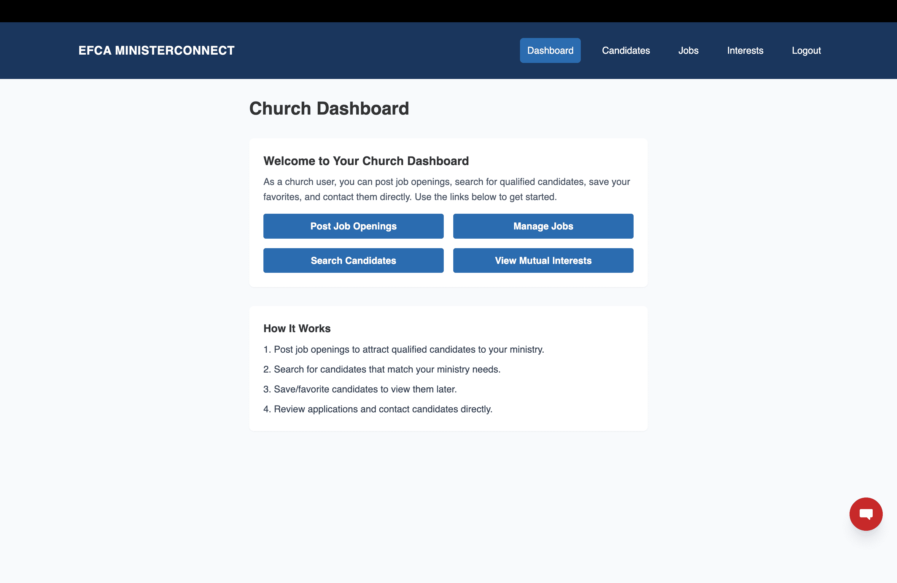 Minister Connect website preview